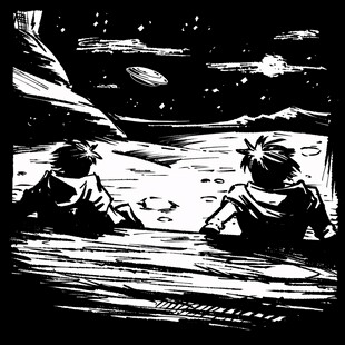 糖心vlog恋爱漫画中两人并肩走在樱花道的跨页场景